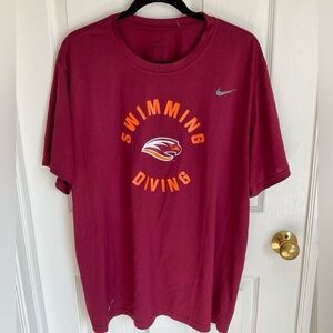 NIKE Susquehanna University Collegiate Maroon‎  Swimming T Shirt XXL